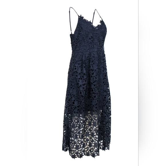 ASTR The Label NWT Navy Lace Midi Dress Sz XL - Picture 4 of 12